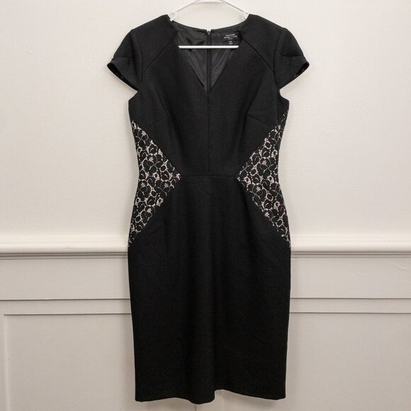 Tahari Arthur S. Levine Black Lace Panel Sheath Dress – Size 6P - Picture 1 of 3